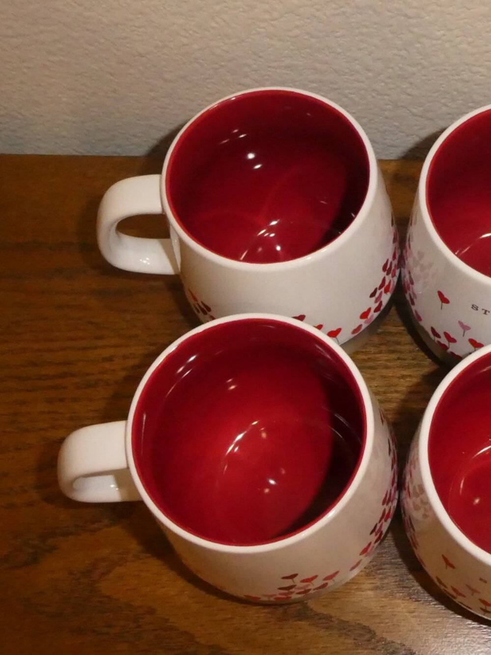TWO Starbucks 2007 Hearts Ceramic Coffee Mugs with Stainless Steel Bottoms 14oz - Picture 4 of 7